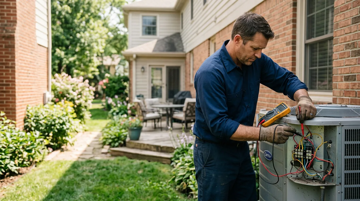 HVAC technician working near Grapevine, AR